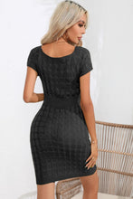 Load image into Gallery viewer, Decorative Button Round Neck Short Sleeve Sweater Dress