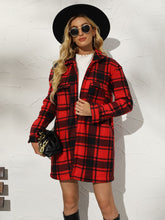 Load image into Gallery viewer, Plaid Collared Longline Coat