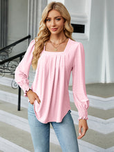 Load image into Gallery viewer, Square Neck Puff Sleeve Blouse