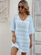 Load image into Gallery viewer, Openwork V-Neck Mini Knit Dress