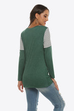 Load image into Gallery viewer, Mixed Print Gathered Detail Long Sleeve Top