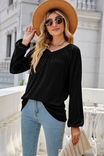 Load image into Gallery viewer, V-Neck Raglan Sleeve Ruched Detail Top