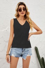 Load image into Gallery viewer, Openwork V-Neck Knit Top