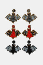 Load image into Gallery viewer, Bat Shape Beaded Dangle Earrings