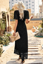 Load image into Gallery viewer, Surplice Neck High Slit Glitter Maxi Dress