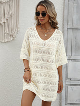 Load image into Gallery viewer, Openwork V-Neck Mini Knit Dress