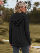 Load image into Gallery viewer, Dropped Shoulder Hooded Blouse