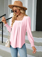 Load image into Gallery viewer, Square Neck Puff Sleeve Blouse