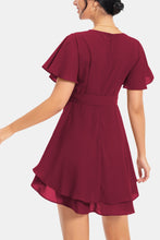 Load image into Gallery viewer, Surplice Neck Flutter Sleeve Dress