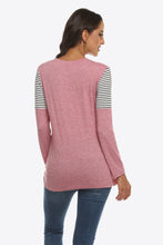 Load image into Gallery viewer, Mixed Print Gathered Detail Long Sleeve Top