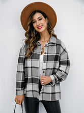 Load image into Gallery viewer, Plaid Button-Down Jacket