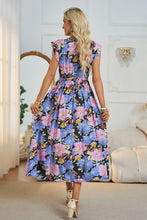 Load image into Gallery viewer, Floral V-Neck A-Line Midi Dress