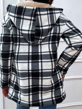 Load image into Gallery viewer, Plaid Hooded Longline Coat