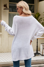 Load image into Gallery viewer, Boat Neck Dropped Shoulder Knit Top