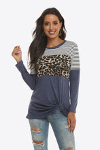 Load image into Gallery viewer, Mixed Print Gathered Detail Long Sleeve Top