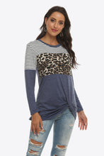 Load image into Gallery viewer, Mixed Print Gathered Detail Long Sleeve Top