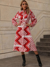 Load image into Gallery viewer, Printed Long Sleeve Midi Dress