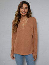 Load image into Gallery viewer, Dropped Shoulder High-Low Waffle-Knit Top