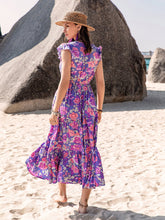 Load image into Gallery viewer, Printed V-Neck Midi Dress