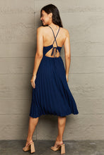 Load image into Gallery viewer, Tie Back Spaghetti Strap Pleated Dress