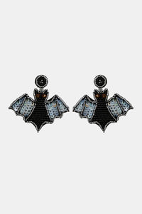 Bat Shape Beaded Dangle Earrings