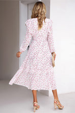 Load image into Gallery viewer, Surplice Neck Balloon Sleeve Midi Dress