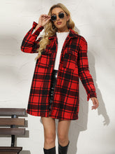 Load image into Gallery viewer, Plaid Collared Longline Coat