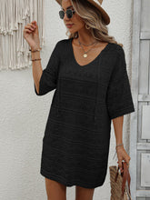 Load image into Gallery viewer, Openwork V-Neck Mini Knit Dress