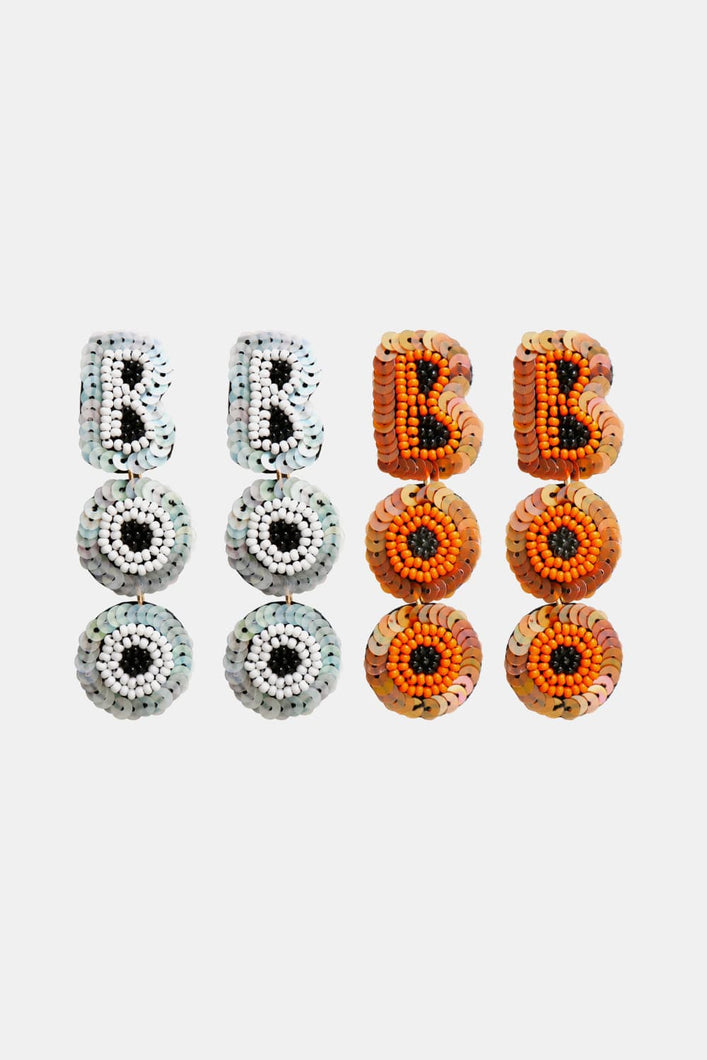 BOO Beaded Dangle Earrings