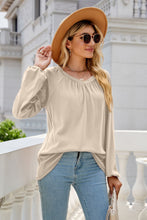 Load image into Gallery viewer, V-Neck Raglan Sleeve Ruched Detail Top