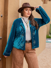 Load image into Gallery viewer, Plus Size Open Front Long Sleeve Jacket