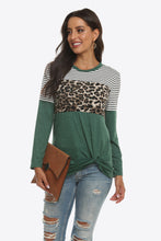 Load image into Gallery viewer, Mixed Print Gathered Detail Long Sleeve Top