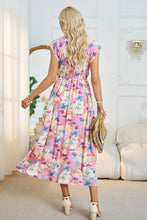 Load image into Gallery viewer, Floral V-Neck A-Line Midi Dress