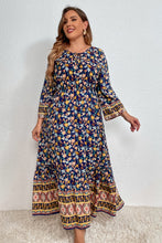 Load image into Gallery viewer, Plus Size Bohemian Round Neck Maxi Dress