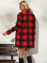 Load image into Gallery viewer, Plaid Collared Longline Coat