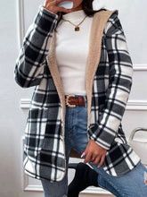 Load image into Gallery viewer, Plaid Hooded Longline Coat