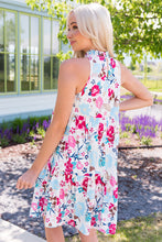 Load image into Gallery viewer, Floral Mock Neck Sleeveless Tiered Dress