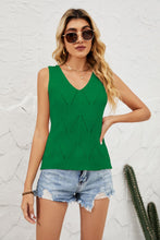 Load image into Gallery viewer, Openwork V-Neck Knit Top