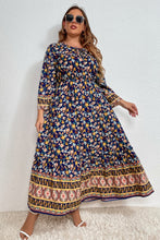 Load image into Gallery viewer, Plus Size Bohemian Round Neck Maxi Dress