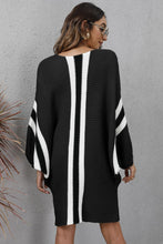 Load image into Gallery viewer, Ribbed Round Neck Long Sleeve Sweater Dress