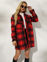 Load image into Gallery viewer, Plaid Collared Longline Coat