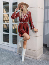 Load image into Gallery viewer, V-Neck Long Sleeve Mini Dress