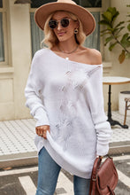 Load image into Gallery viewer, Boat Neck Dropped Shoulder Knit Top