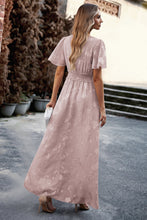 Load image into Gallery viewer, Floral Print V-Neck Smocked Waist High Slit Maxi Dress