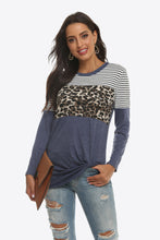 Load image into Gallery viewer, Mixed Print Gathered Detail Long Sleeve Top