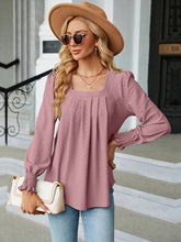 Load image into Gallery viewer, Square Neck Puff Sleeve Blouse