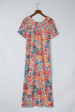 Load image into Gallery viewer, Floral Round Neck Short Sleeve Dress