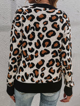 Load image into Gallery viewer, Leopard Round Neck Dropped Shoulder Sweater