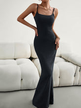 Load image into Gallery viewer, Straight Neck Sleeveless Maxi Dress