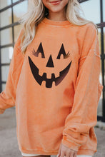 Load image into Gallery viewer, Round Neck Dropped Shoulder Jack-O&#39;-Lantern Graphic Sweatshirt